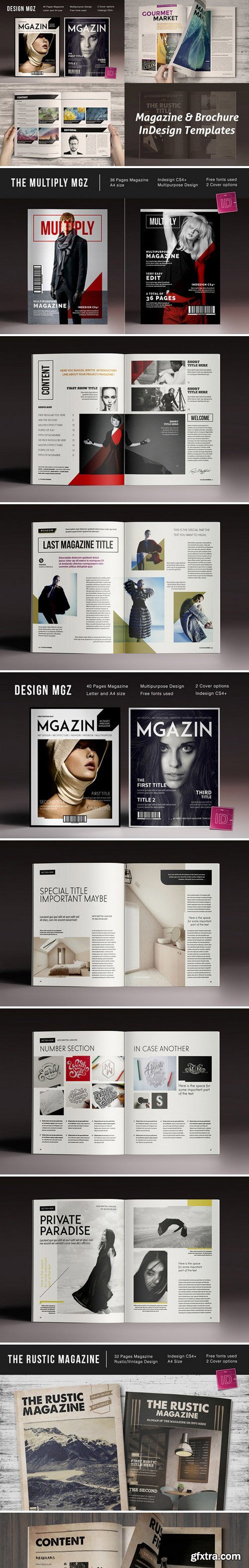 8 InDsgn Magazine Brochure Templates