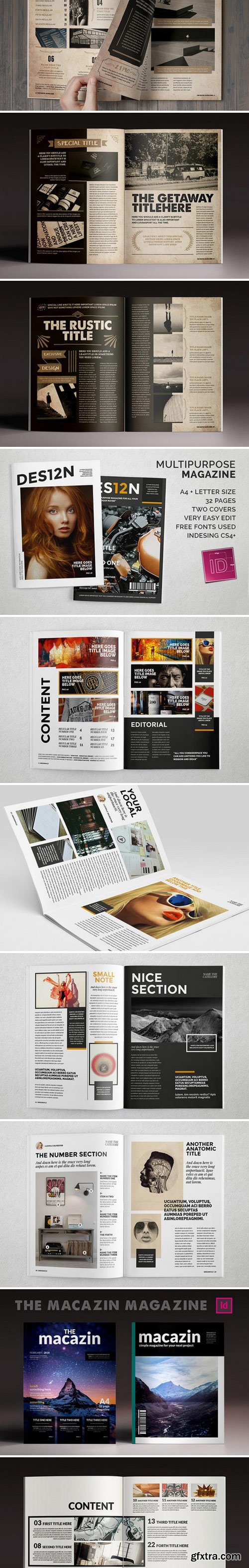 8 InDsgn Magazine Brochure Templates