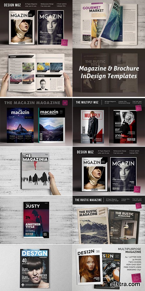 8 InDsgn Magazine Brochure Templates