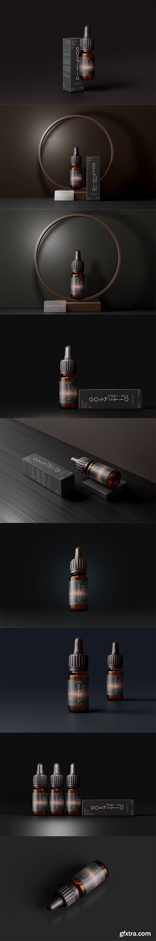 Glass dropper bottle mockup