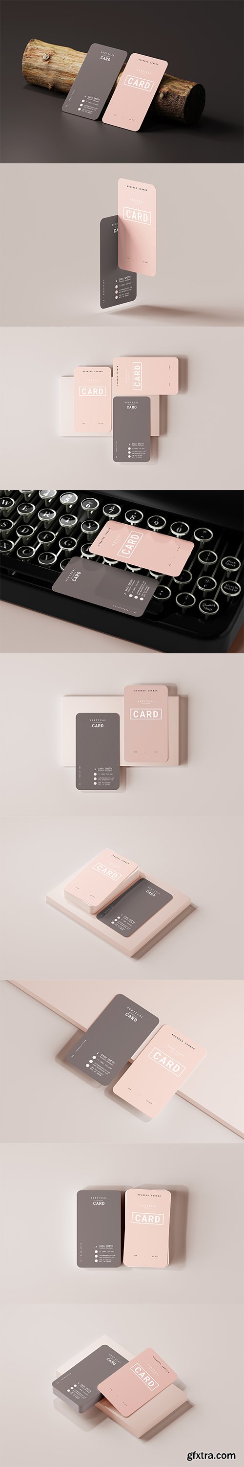 Vertical Business Card Mockups