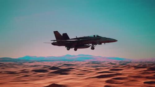 Videohive - American Military Plane Over the Desert - 36974289 - 36974289