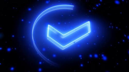 Videohive - Check mark symbol glowing neon light animation. A 243 - 36974302 - 36974302