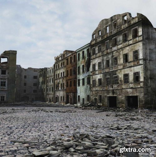 Turbosquid - Ruined City Warsaw WW2 1945 by 3dmKits