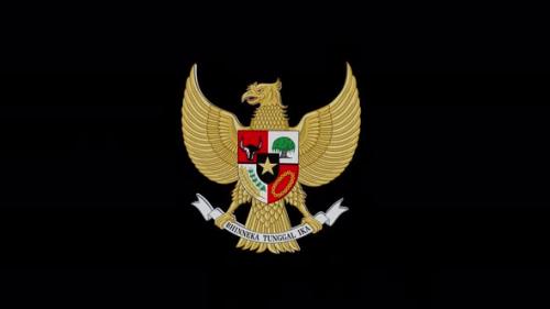 Videohive - Coat Of Arms Of Indonesia With Alpha Channel - 4K - 36890391 - 36890391
