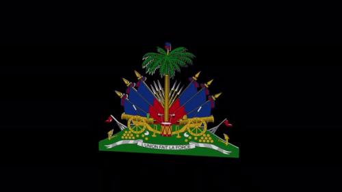 Videohive - Coat Of Arms Of Haiti With Alpha Channel - 4K - 36890394 - 36890394