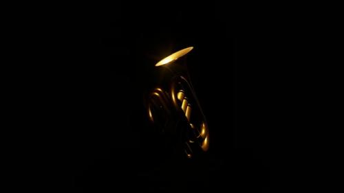 Videohive - Rotating Gold Trumpet - 36890467 - 36890467