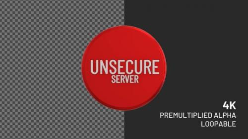 Videohive - Cyber Security Unsecure Rotating Loopable Badge with Alpha Channel 4K - 36748351 - 36748351