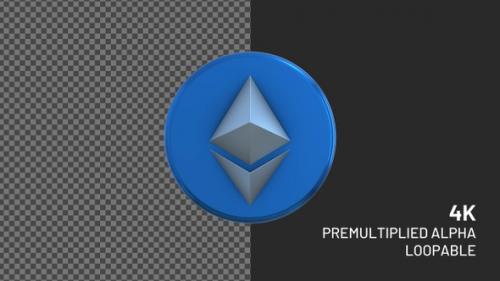 Videohive - Ethereum Cryptocurrency Rotating Loopable Badge with Alpha Channel 4K - 36748353 - 36748353