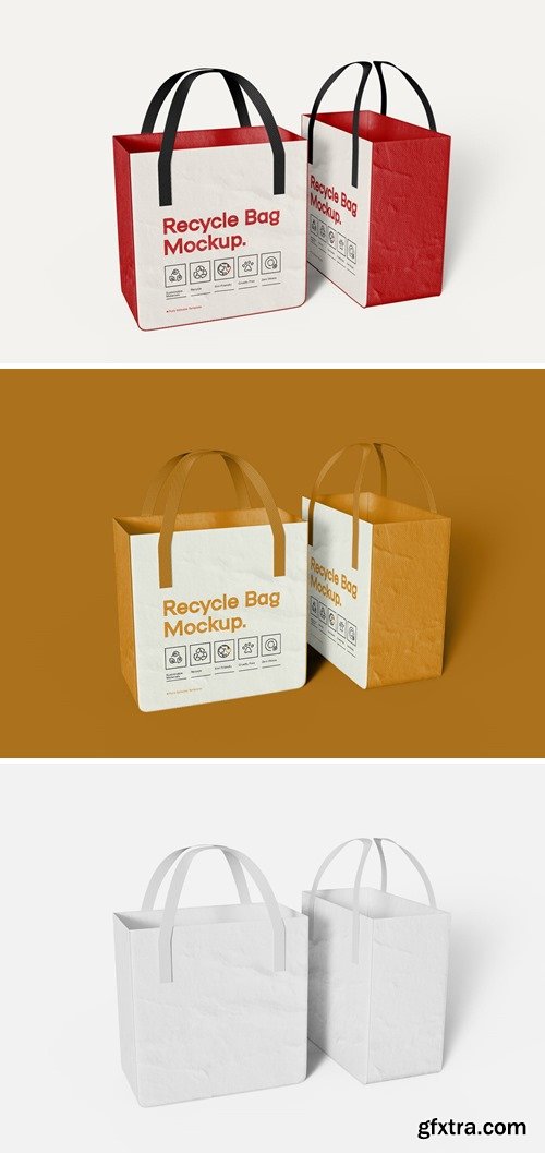 Front and Side View Eco Tote Bags Mockup