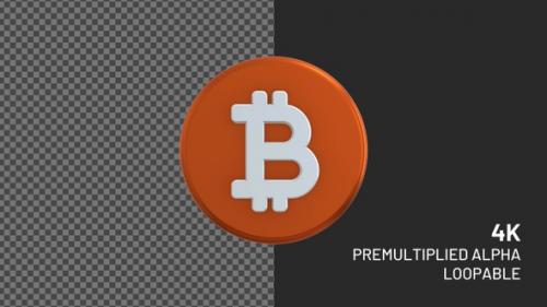 Videohive - Bitcoin Cryptocurrency Rotating Loopable Badge with Alpha Channel 4K - 36748355 - 36748355