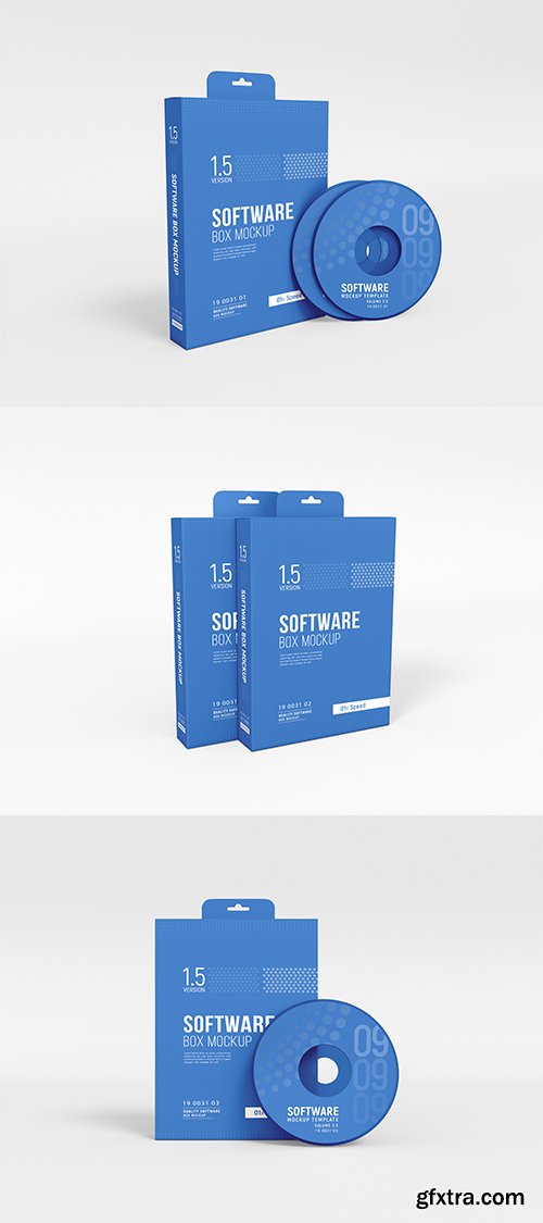 Hanging software cd box branding mockup