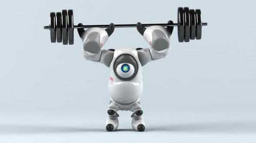 Videohive - Fun big robot with weights - 36749511 - 36749511