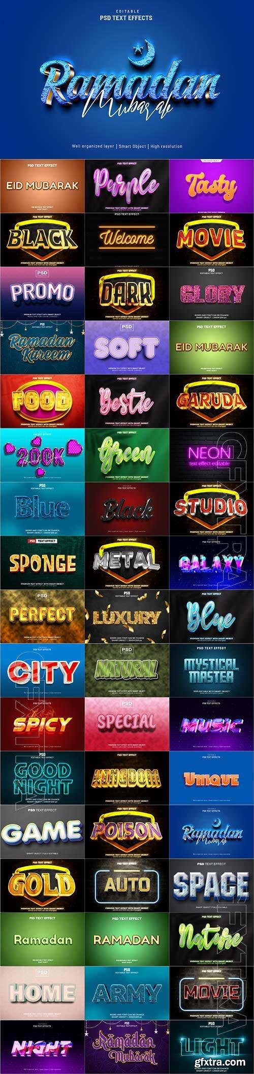 50 Psd text effect set vol 462