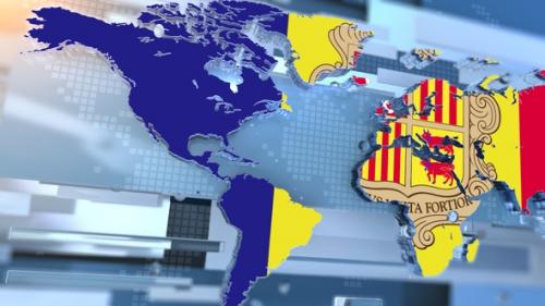 Videohive - Andorra Flag Inside The Shape Of World Map Transition - 36809450 - 36809450