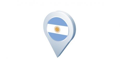 Videohive - Argentina Flag Pin Icon - 36810045 - 36810045