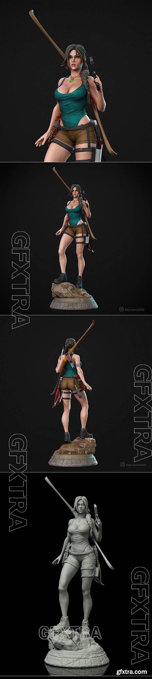 Lara Croft Tomb Raider Fan Art Statue 3D Printable