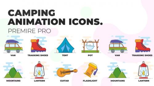 Videohive - Camping - Animation Icons (MOGRT) - 37108046 - 37108046