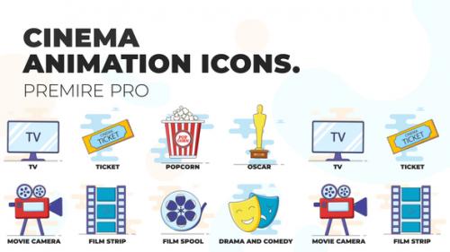 Videohive - Cinema - Animation Icons (MOGRT) - 37108326 - 37108326