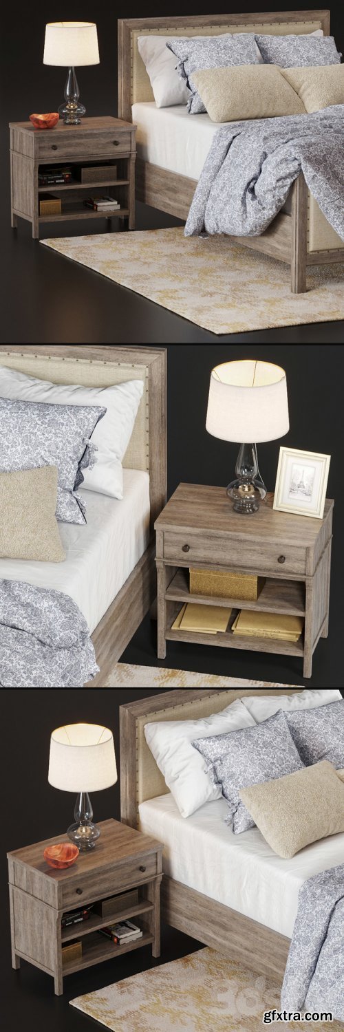 Bed Potterybarn Toulouse wood