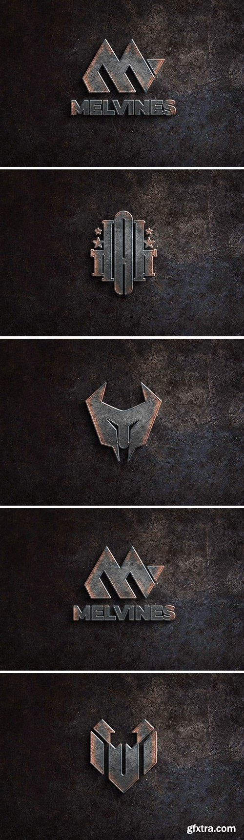 Realistic Logo Mockup With Iron Texture