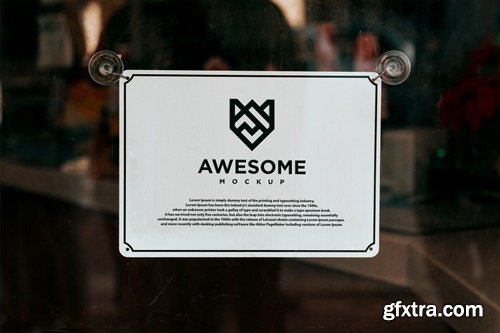 Glass Signage logo Mockup