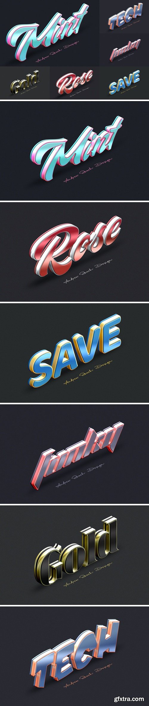 Color Metal Text Effects