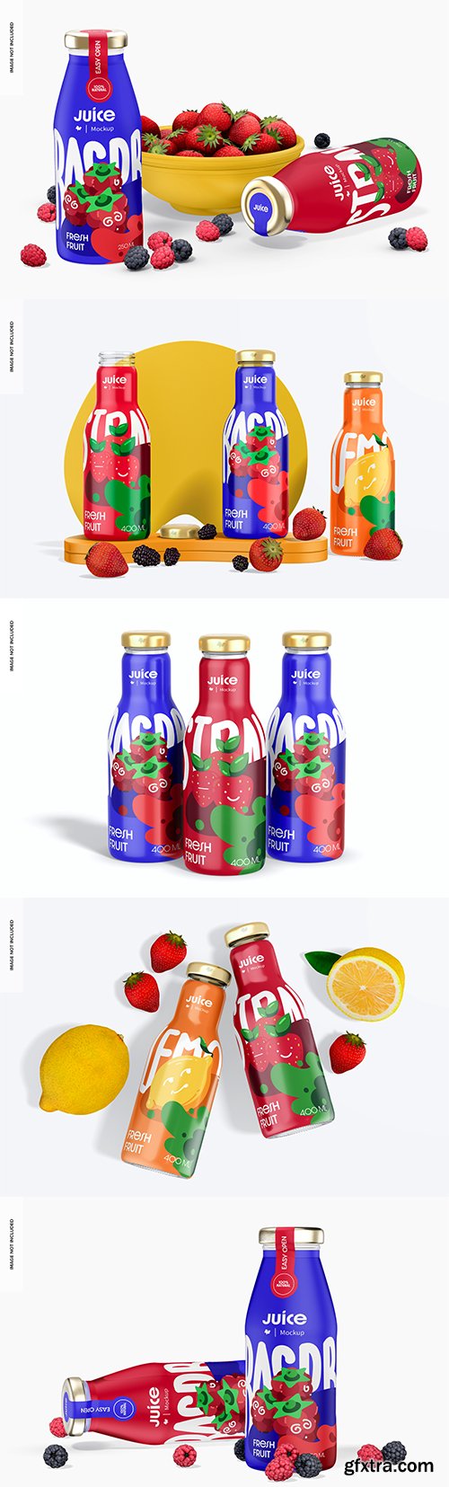 400 ml juice bottles mockup