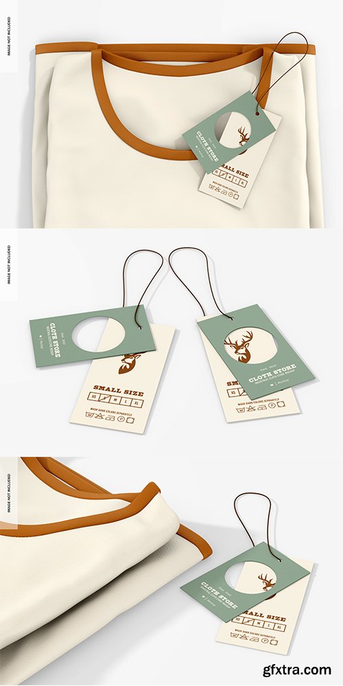 Double clothing label set mockup