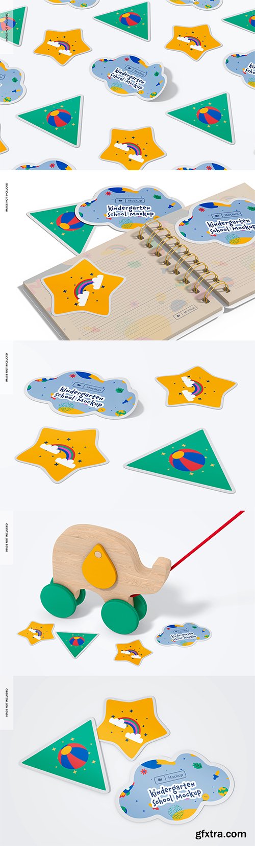 Kids stickers set mockup