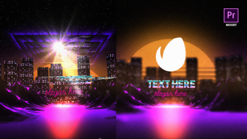 Videohive - Neon Synthwave Logo Reveal - 37138386 - 37138386