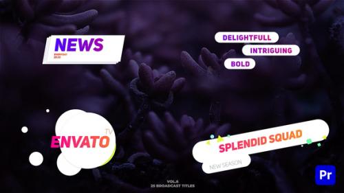 Videohive - 25 Broadcast Titles | Premiere Pro - 37141068 - 37141068