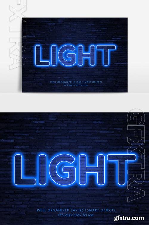 Light Neon Text Effect Vector Graphic Element