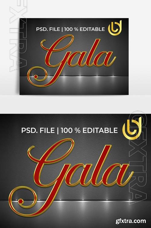 Gala 3D gold text effects correct