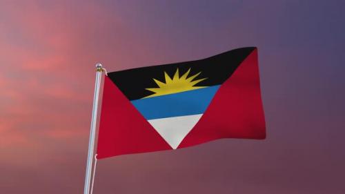 Videohive - Flag Of Antigua And Barbuda Waving 4k - 37113012 - 37113012