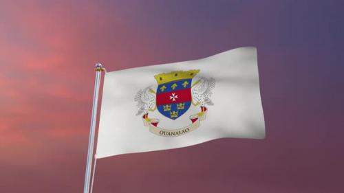 Videohive - Flag Of Saint Barthelemy Waving 4k - 37113023 - 37113023