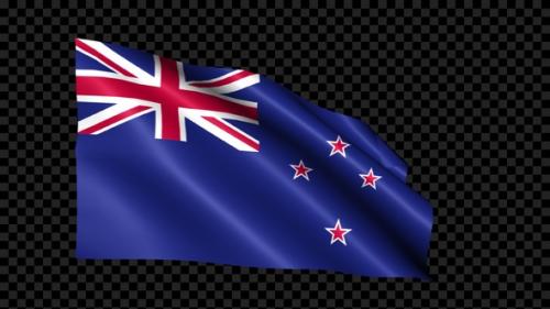 Videohive - New Zealand Flag Blowing In The Wind - 37116820 - 37116820