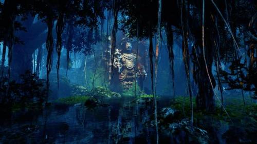 Videohive - Ancient sculpture of a god in the jungle - 37117305 - 37117305