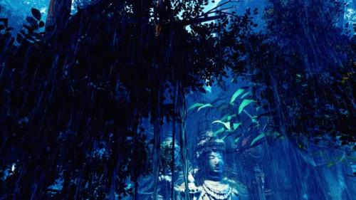 Videohive - Sculpture in the jungle during the rain - 37117309 - 37117309