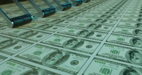 Videohive - US dollars printing USD bill banknotes. currency is being made bank exchange economics inflation - 37117913 - 37117913