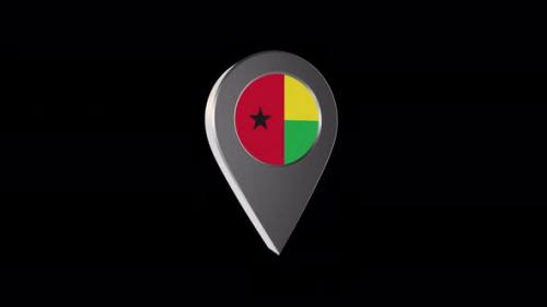 Videohive - 3d Animation Map Navigation Pointer With Guinea Bissau Flag With Alpha Channel - 4K - 37118665 - 37118665