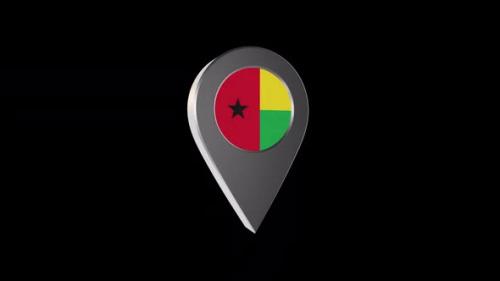 Videohive - 3d Animation Map Navigation Pointer With Guinea Bissau Flag With Alpha Channel - 2K - 37118667 - 37118667