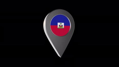 Videohive - 3d Animation Map Navigation Pointer With Haiti Flag With Alpha Channel - 4K - 37118669 - 37118669