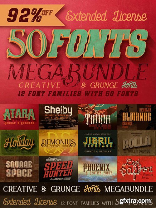 Creative Grunge Fonts Megabundle