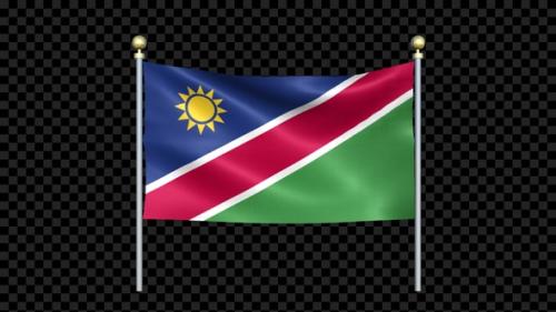 Videohive - Namibia Flag Waving In Double Pole Looped - 37156197 - 37156197
