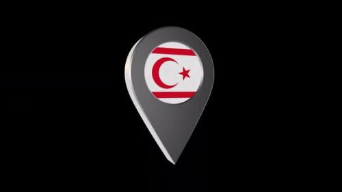 Videohive - 3d Animation Map Pointer With Northern Cyprus Flag With Alpha Channel - 2K - 37167266 - 37167266