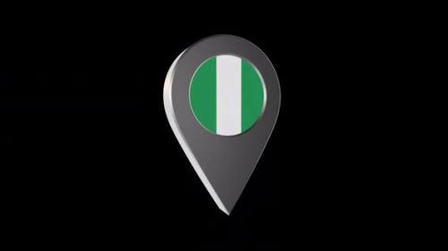 Videohive - 3d Animation Map Pointer With Nigeria Flag With Alpha Channel - 2K - 37167271 - 37167271