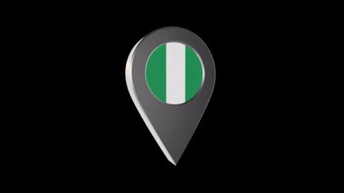 Videohive - 3d Animation Map Pointer With Nigeria Flag With Alpha Channel - 4K - 37167273 - 37167273