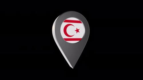 Videohive - 3d Animation Map Pointer With Northern Cyprus Flag With Alpha Channel - 4K - 37167274 - 37167274