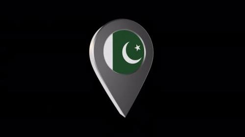 Videohive - 3d Animation Map Pointer With Pakistan Flag With Alpha Channel - 4K - 37167279 - 37167279